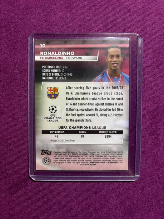 Card Ronaldinho Topps Chrome