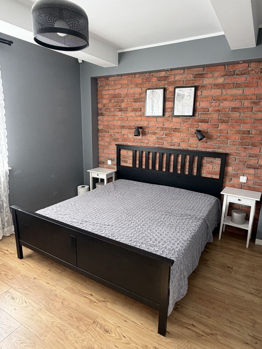 Łóżko czarne Hemnes Ikea 180x200