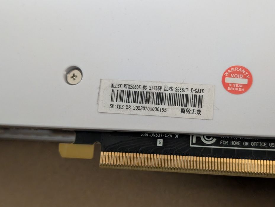 MLLSE RTX 2060 Super 8GB Video Card Відеокарта NVidia несправна 8гб