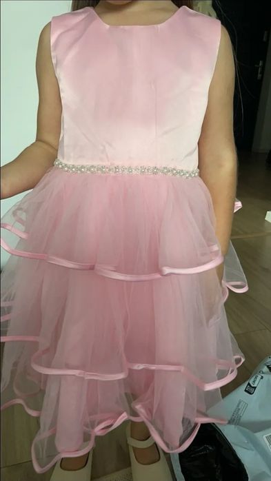 Дитяча святкова пишна фатинова рожева сукня Барбі 110 116 122 128