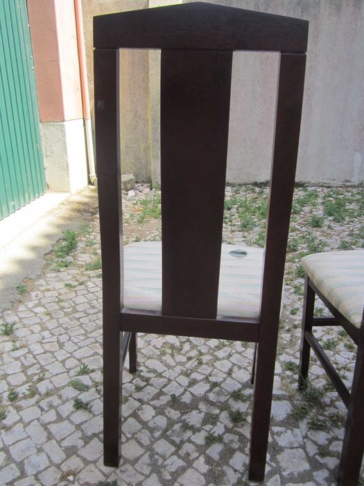 2 cadeiras madeira maciça Mogno vintage resistentes assento almofadado