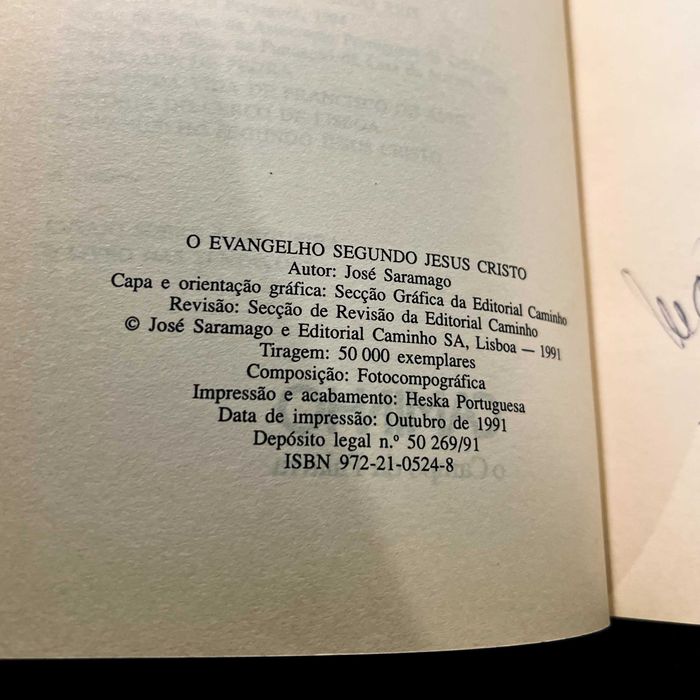 O Evangelho Segundo Jesus Cristo (1ª Edição, 1991) - José Saramago