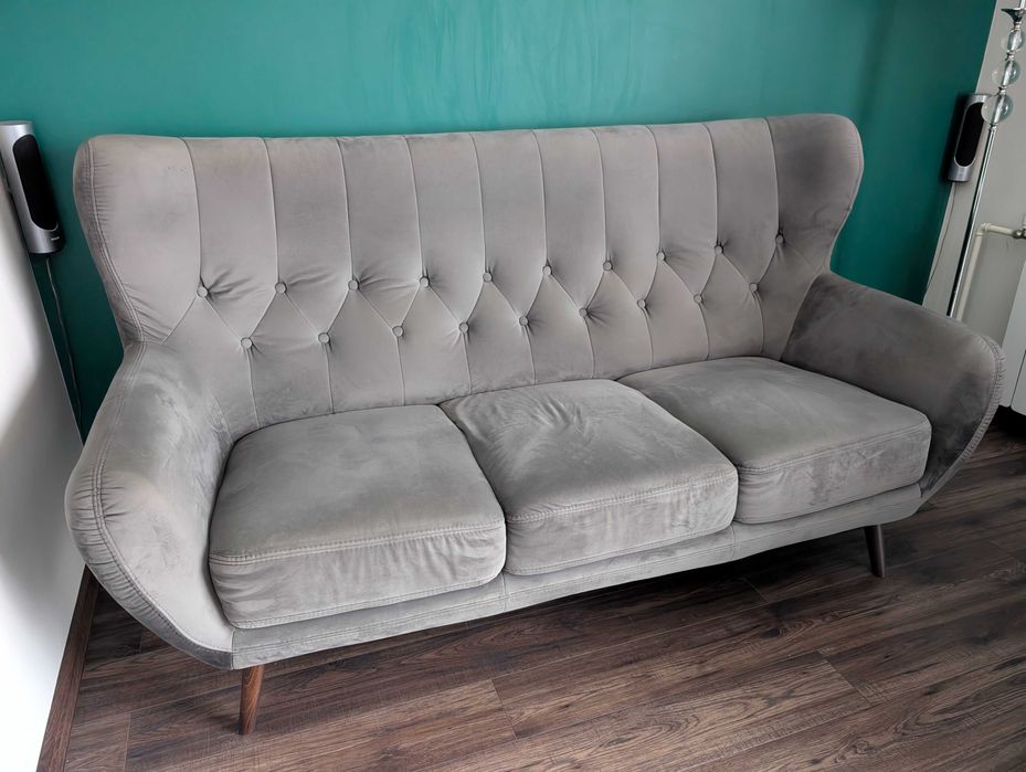 Sofa 3-osobowa szara KELSO