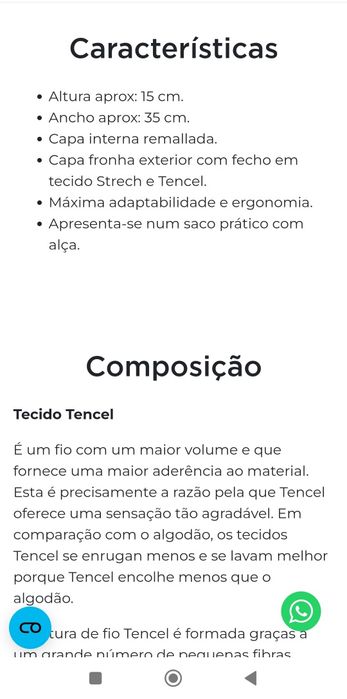 Almofada viscoelástica 105x35