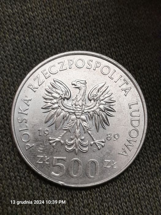 Moneta 500 zł.  1988r