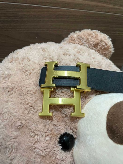 Pasek klamra Hermes paski damskie duża klamra złota