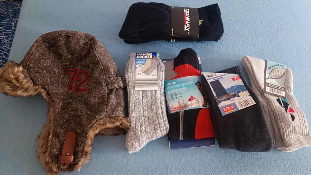 Мужские зимние носки, шапка