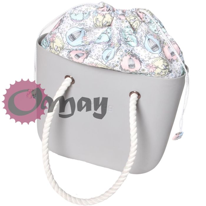 organizer OBAG MINI Worek ptaszki pastelowe 2 kieszenie komin OMAY