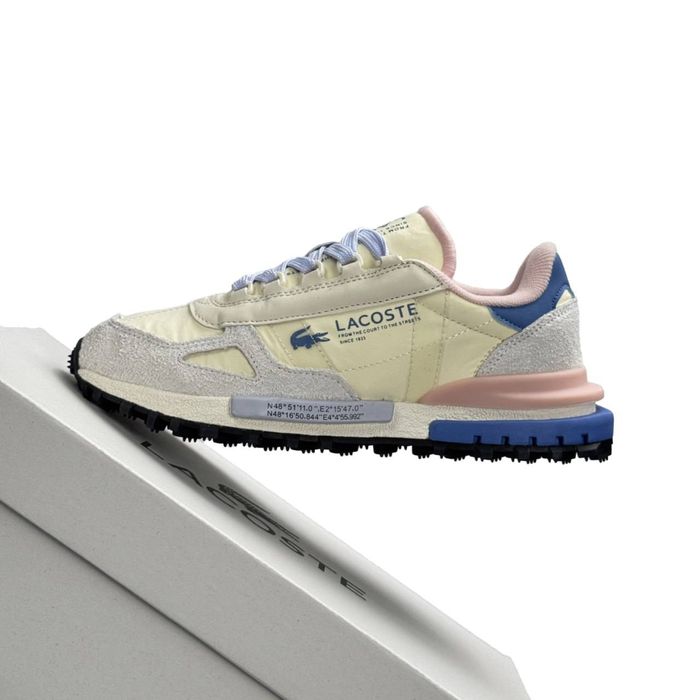 Новинка! Крутезні жіночі кросівки Lacoste Elite Active Beige Blue Pink! Нові! Опоата при отриманні! Розміри: 37,38,39,40,41!