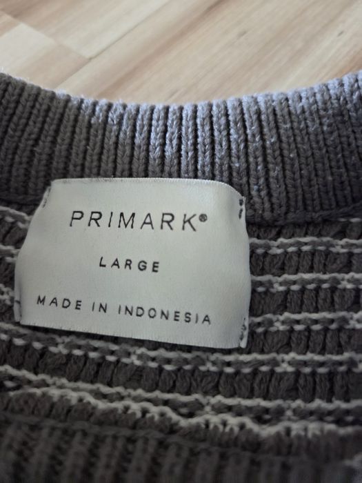 Sweter szary Primark w prostokąty długi
