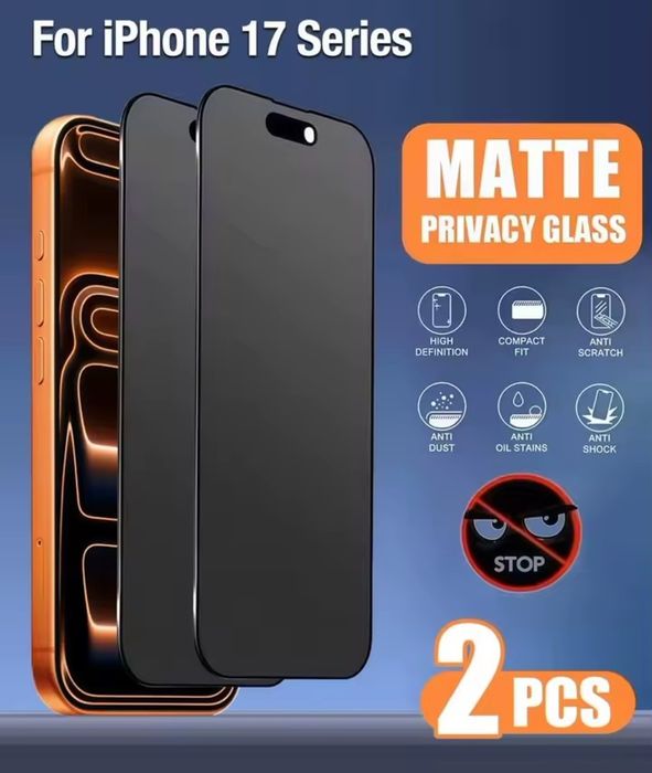 Szkło hartowane matowe chroniące prywatność 2 szt iphone 17 pro max