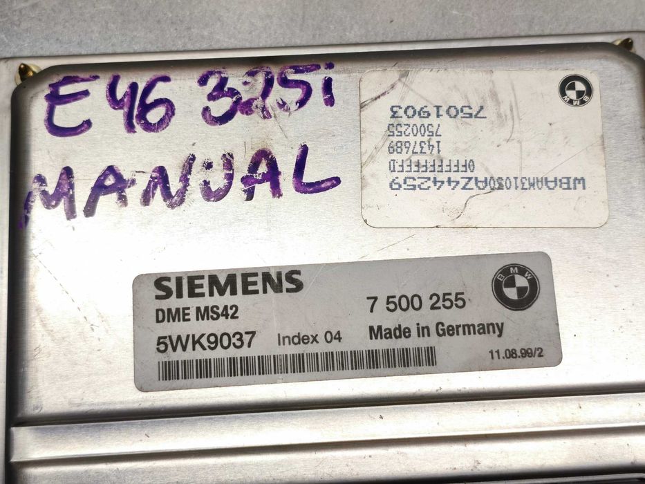 BMW E46 325i Manual ECU Sterownik główny silnika komputer DME MS42