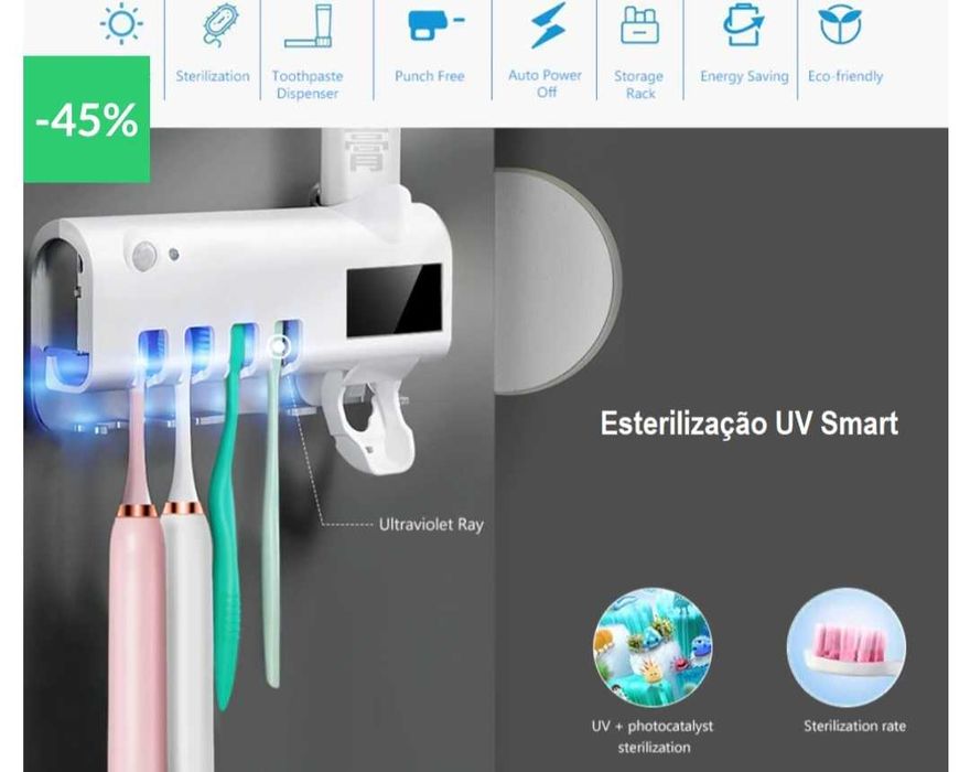 Esterilizador Automático Escova Dentes e Dispensador NOVO
