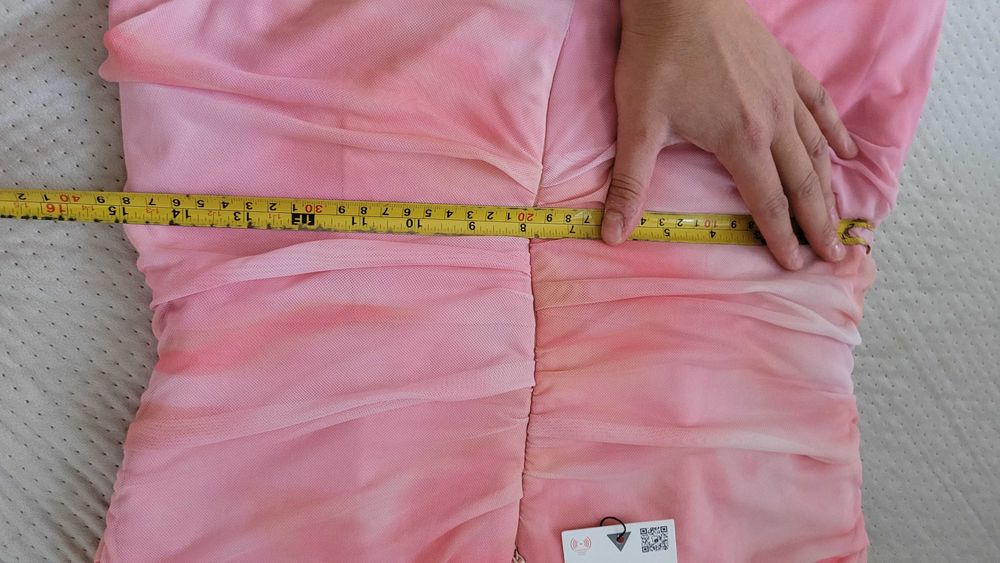 Różowa sukienka midi Zara tiulowa bez ramiączek dekolt serce M 38