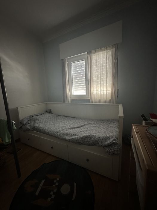 HEMNES Cama individual/ dupla com 2 colchões Moshult