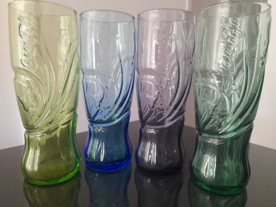 Coca-Cola Colored Glass Set