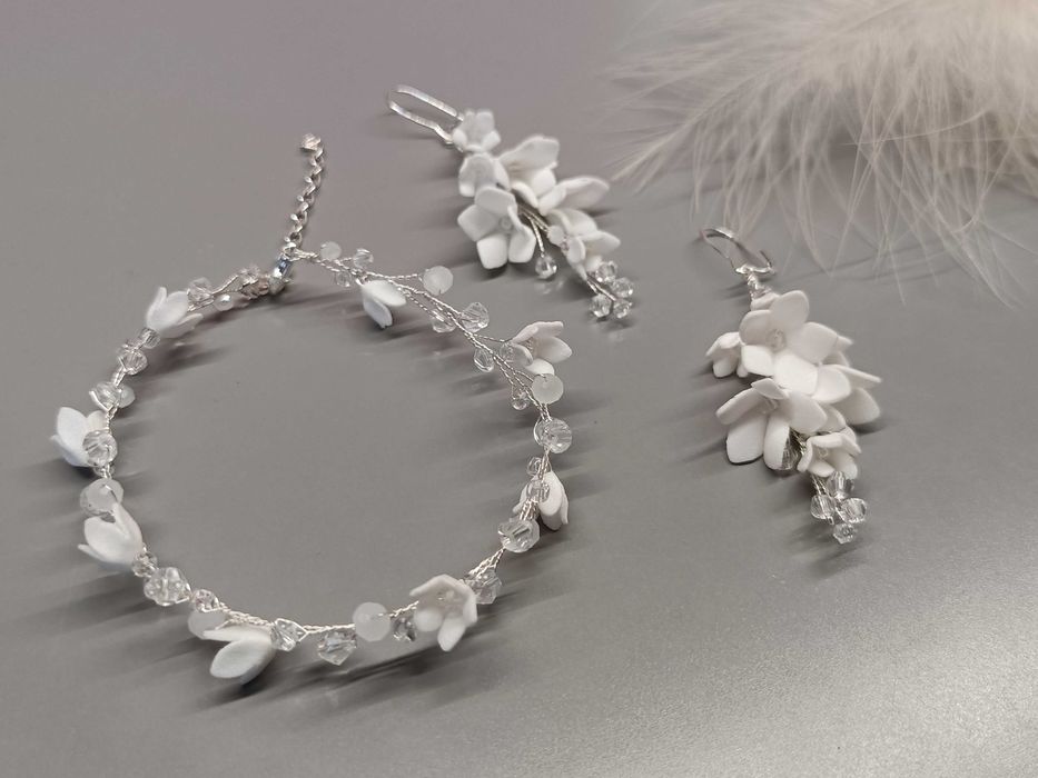 Komplet ślubny kwiaty