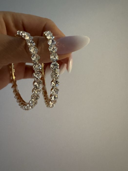 Kolczyki koła cyrkonie 5,5 cm