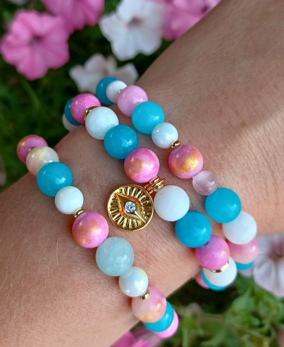 Bransoletki 3w1 z kamienia naturalny Handmade