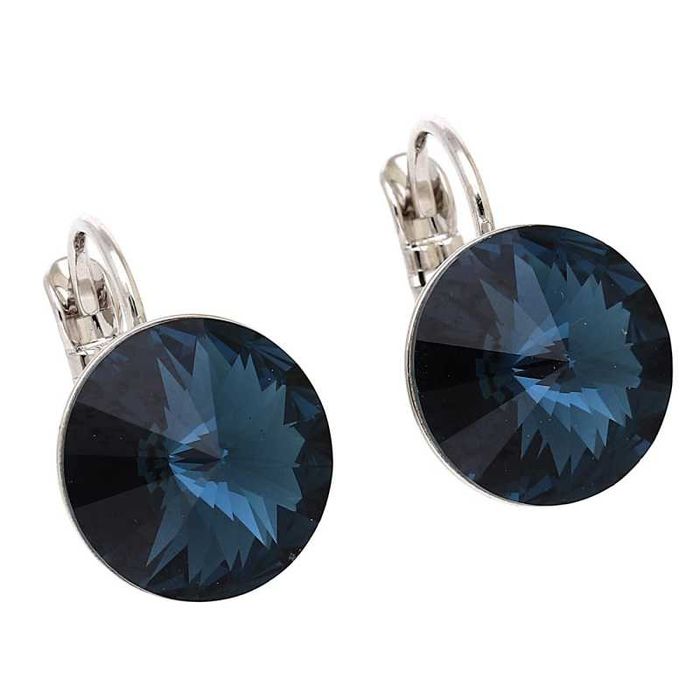88287 Kolczyki platynowane 16/12 MM MONTANA BLUE CRYSTAL Swarovski