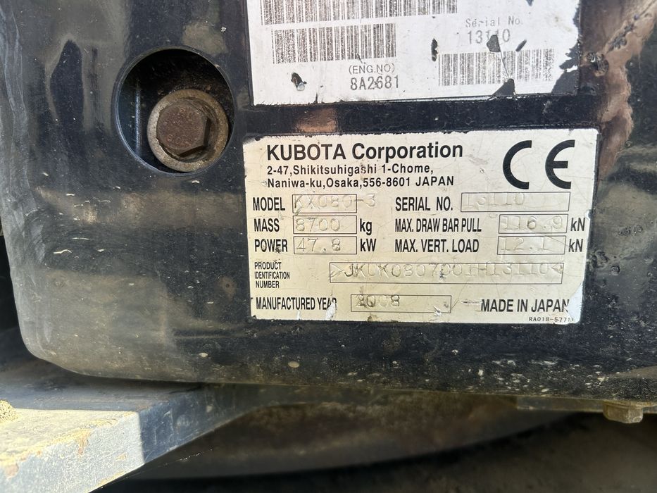 Minikoparka  KUBOTA KX80-3