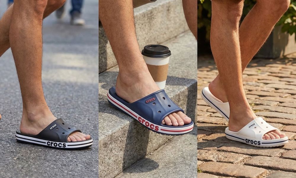 Оригінал Слайди Crocs Bayband Slide Charcoal сірі чоловічі крокси