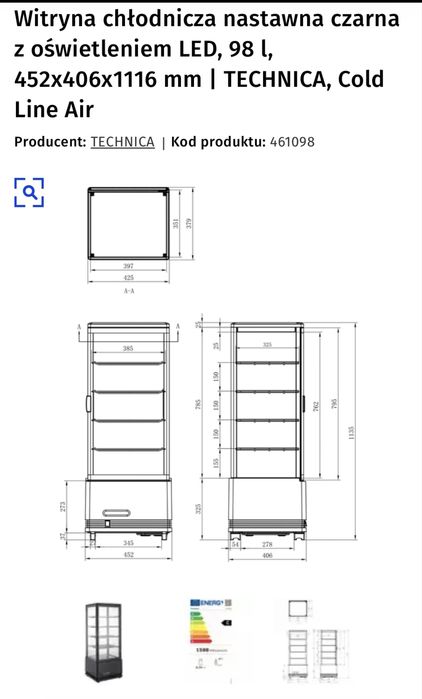 Okazyjnie sprzedam witryne chlodniczą