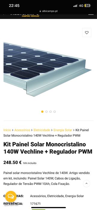 Painel solar vech line 100w 12v