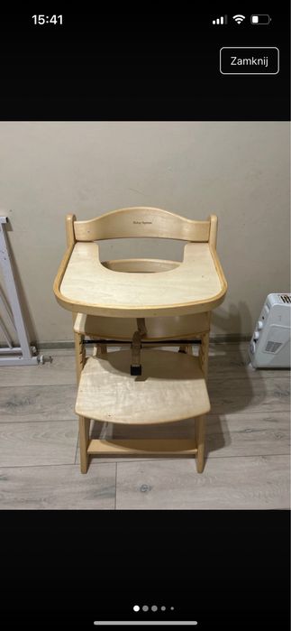 Drewniane krzesło do karmienia