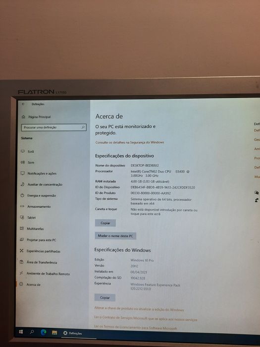 HP 8000 Elite SFF E8400, 220GB, DVD, Windows 10 Pro