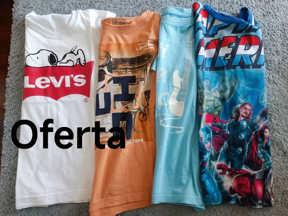 3  T-shirts 7/8 anos com oferta de mais t-shirts