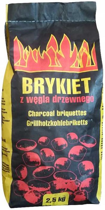 Brykiet z węgla drzewnego GRILL 2,5 kg, paleta 180 szt. dostawa GRATIS