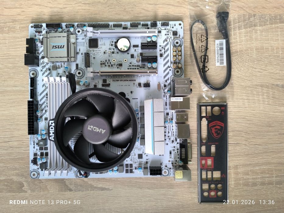 MSI B350M Mortale Arctic + Ryzen 5 1600 AM4 Win10
