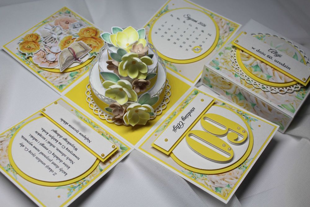 Urodzinowy exploding box ręcznie wykonany