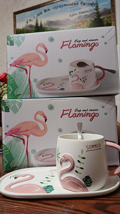 Керамічна чашка з блюдцем