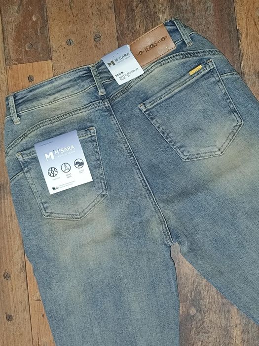 Jeansy damskie m.sara  spodnie vintage loose fit M.Sara M przetarcia