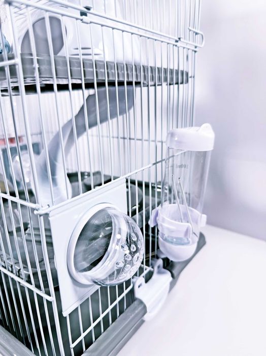 Клетка для хомяков трехэтажная M012B,серая ,41х36х27см.Круто подарок!