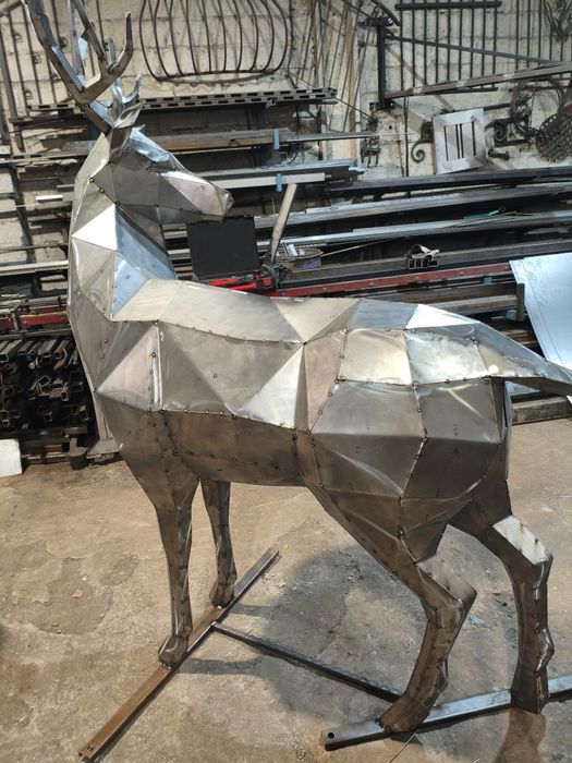 Duzy metalowy jeleń 3d ozdoba świąteczna wykroje do samodzielnego mont