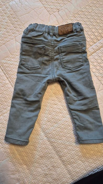 H&M spodnie jeansy dżinsy zielone chinosy dla chłopca 74