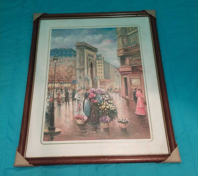 Quadro antigo com vidro64861253180802121