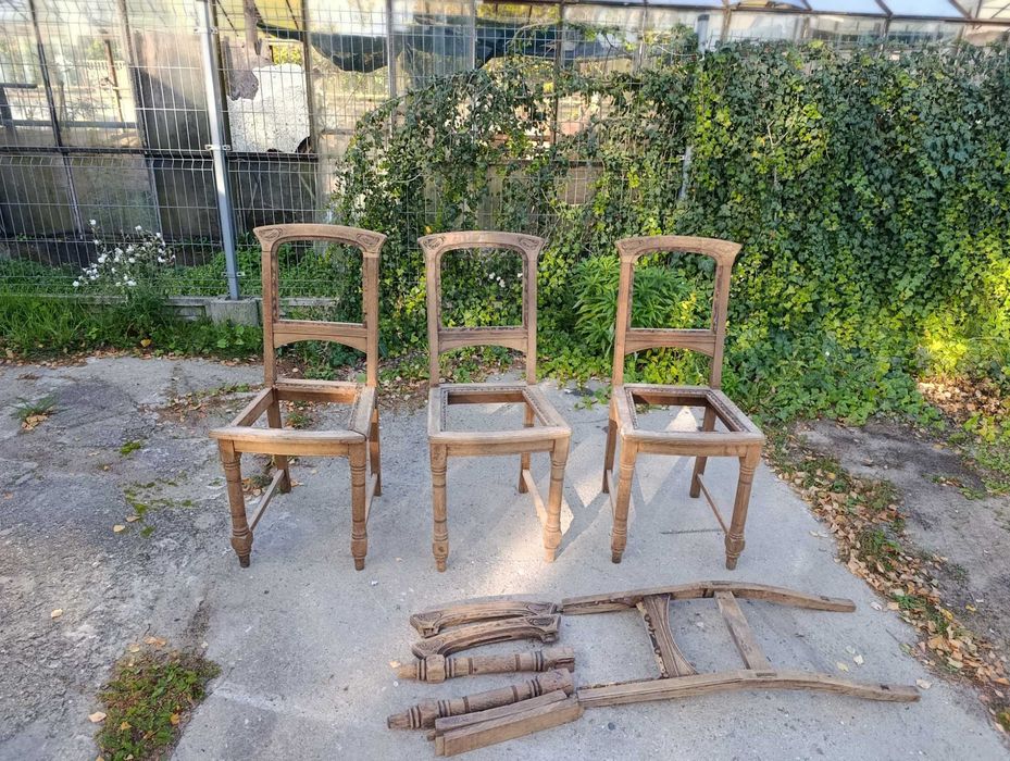 Krzesła Eklektyczne Antyk Dębowe do renowacji