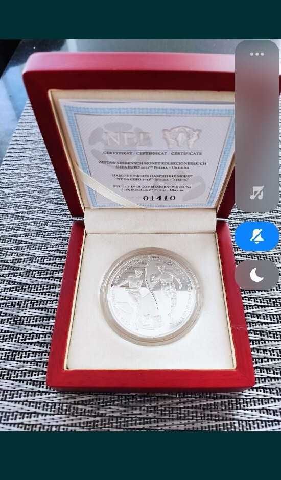 Monety srebrne UEFA EURO 2012 10 ZŁ + 10 HR. 2012 R. Łódź Górna • OLX.pl