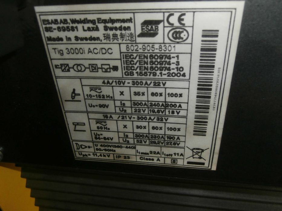 Sprzedam Spawarkę TIG 3000 AC/DC ESAB
