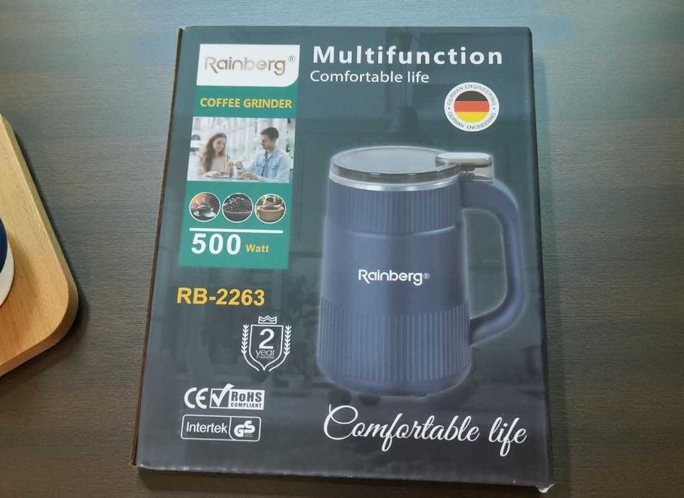 Кофемолка Rainberg RB-2263, потужна побутова кавомолка 500 Ватт