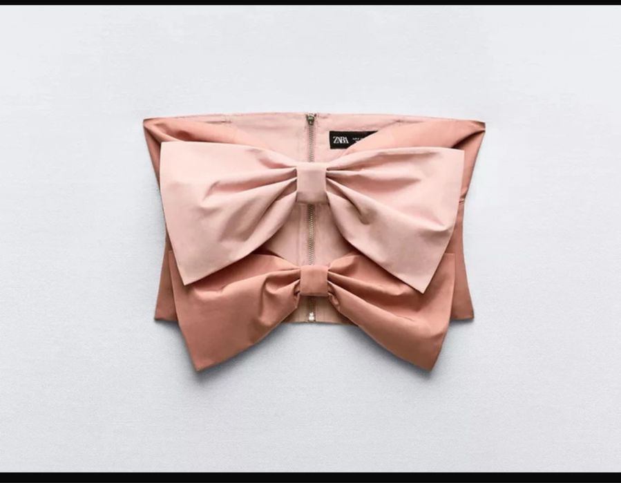 Top bandeau Zara z kokardami nowy