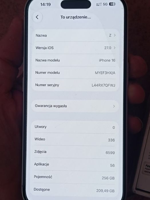 Iphone 16 256gb white mozliwa tez zamiana