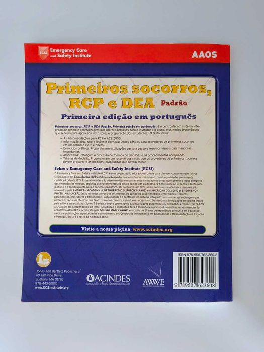 Manual Primeiros Socorros, RCP e DEA - ECSI/AAOS - Impecável