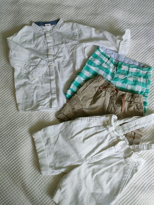 Conjunto de roupa menino( calçãoes, camisas, t-shirt) (12-24 meses)