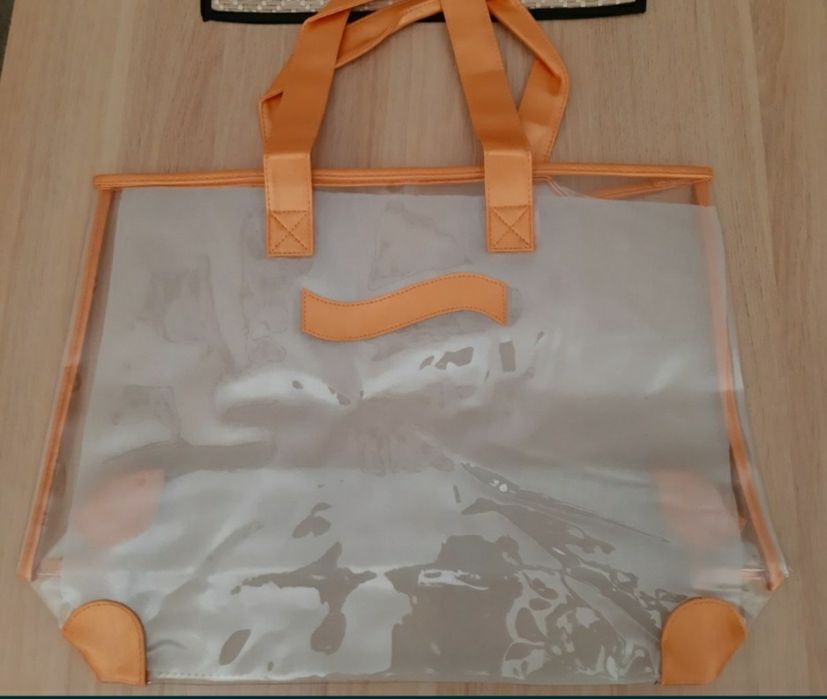 Nowa torba transparentna przezroczysta duza plazowa shopper bag Biothe