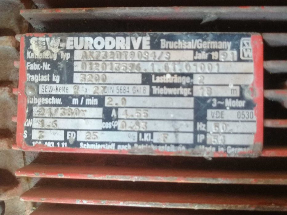 Guincho Elétrico SEW para 3200kg